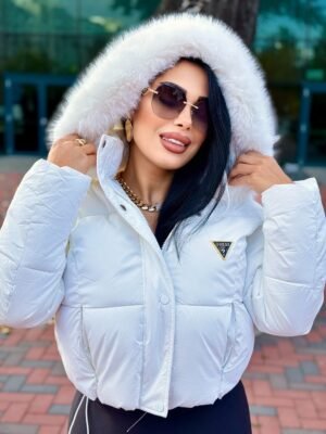 Geaca GESS blana scurt ALB