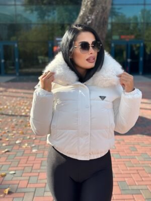 Alternative view of Geaca PRD blana scurt ALB